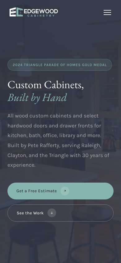 The new homepage on a phone