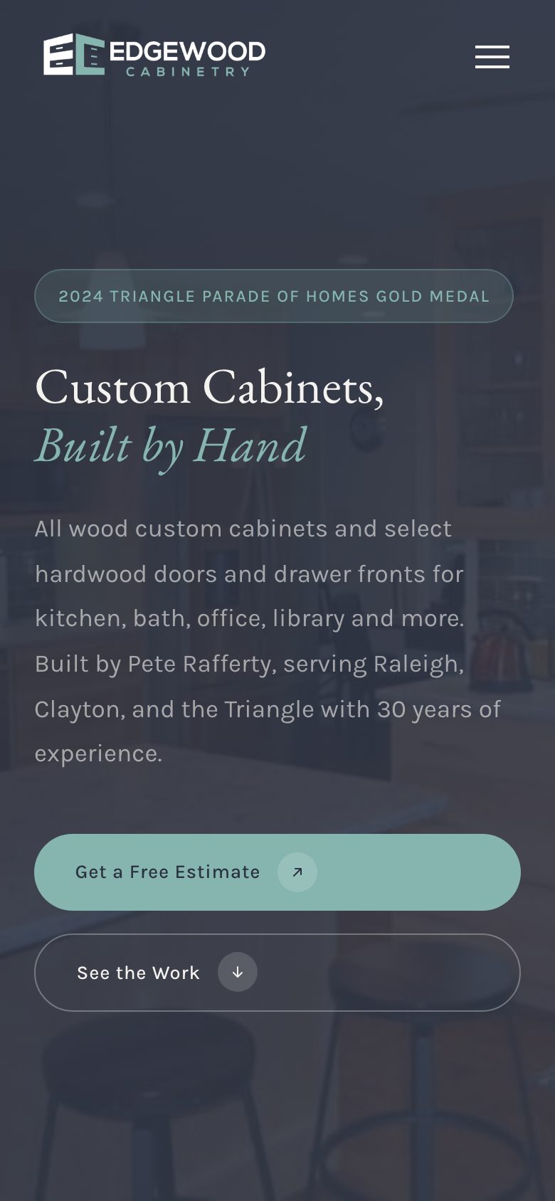 The new homepage on a phone